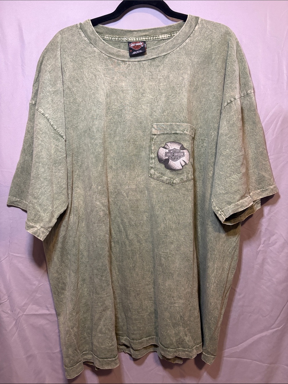 Harley-Davidson Green Mountain Vermont Dragon Graphic Tee in green mineral wash - Picture 3 of 3